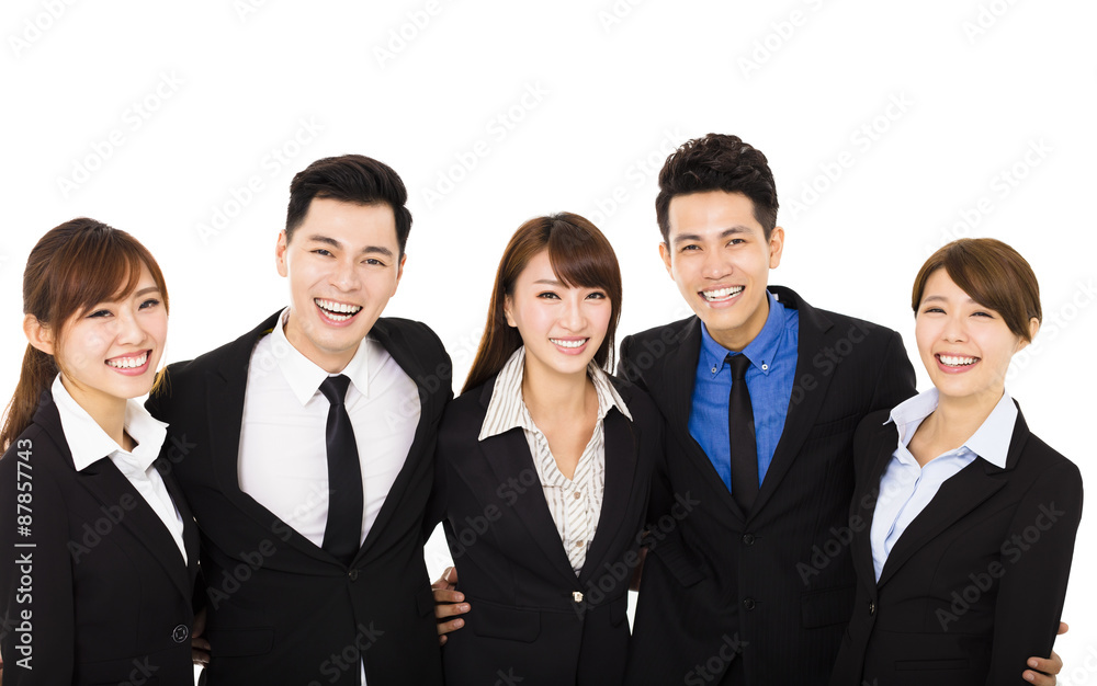 group of happy business people isolated on white group of happy business people isolated on white