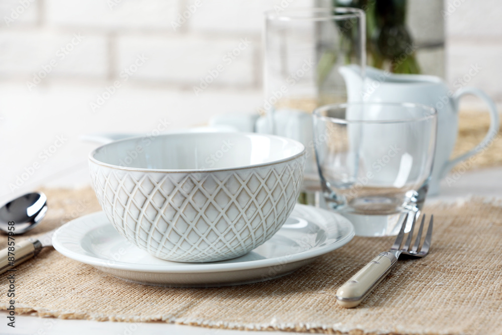 Beautiful table setting close up