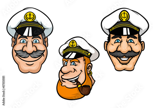 Ship captains in white peaked caps