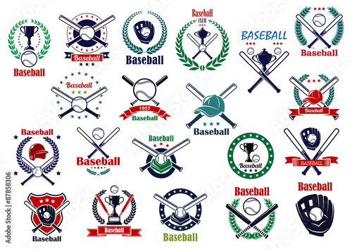 Photography Baseball game sporting emblems and icons