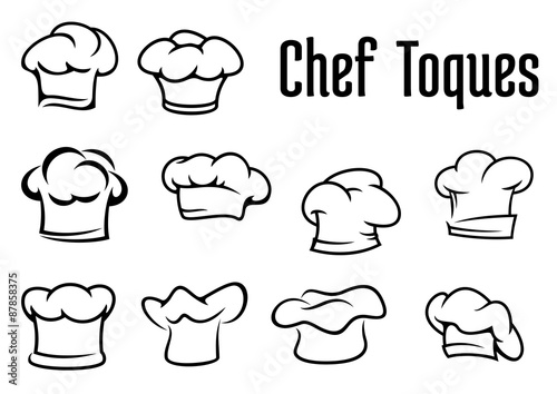Chef traditional toques, caps and hats