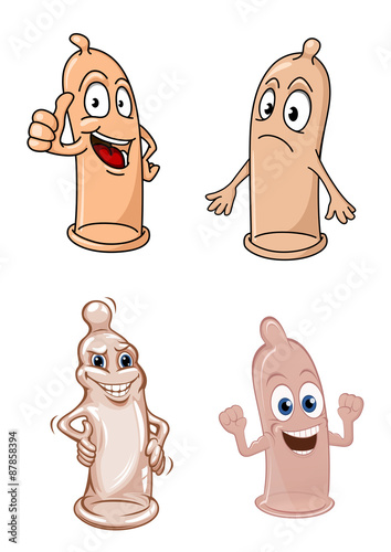 Cartoon funny latex condoms characters