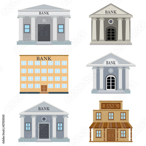 Set of bank buildings.