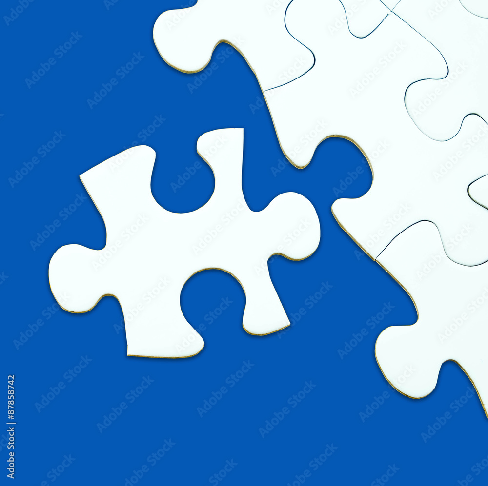 Jigsaw puzzle on blue background for business concepts template. Jigsaw puzzle on blue background for business concepts template.