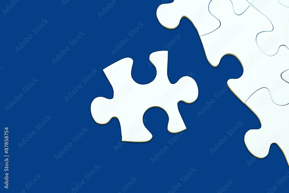 Jigsaw puzzle on blue background for business concepts template Jigsaw puzzle on blue background for business concepts template