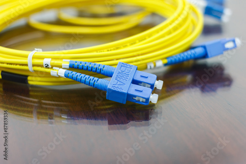 Obraz na płótnie fiber optic cable for network system w salonie