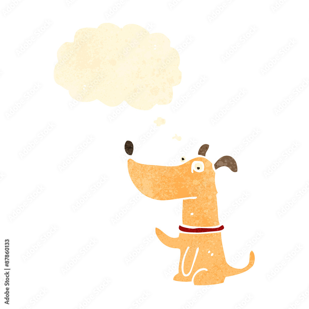 retro cartoon dog with thought bubble retro cartoon dog with thought bubble
