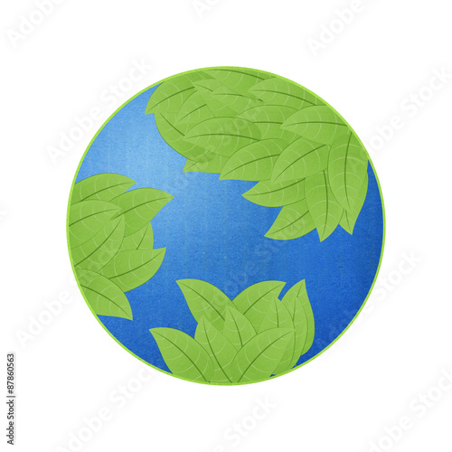 Earth with Leaf for Eco Idea
