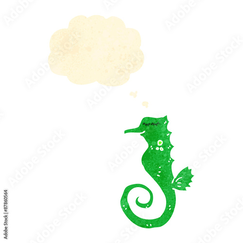 retro cartoon seahorse