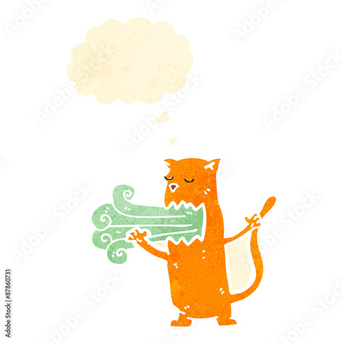 retro cartoon burping cat