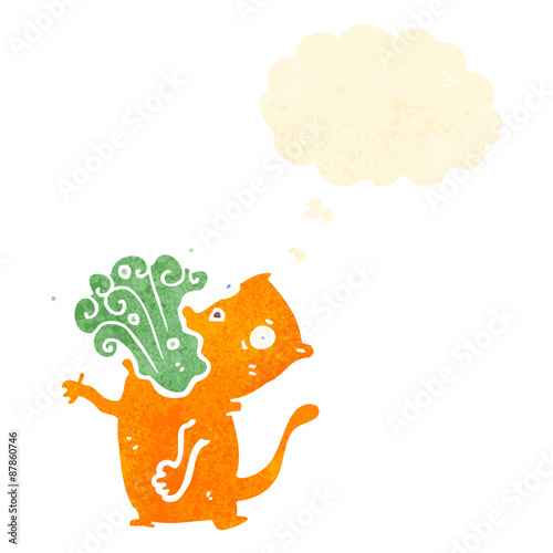 retro cartoon burping cat