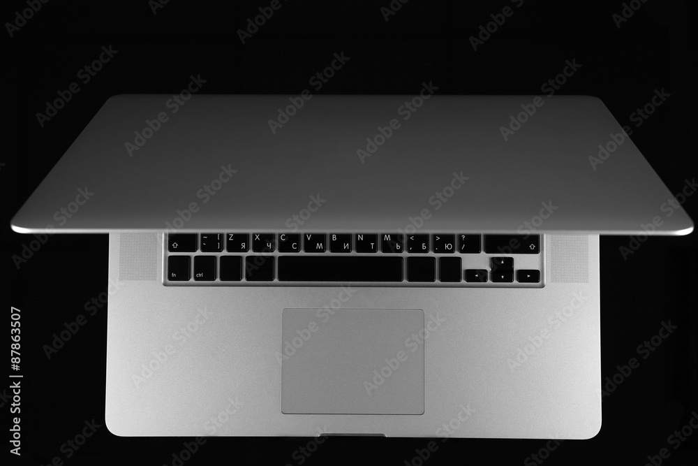 Laptop on dark background Laptop on dark background