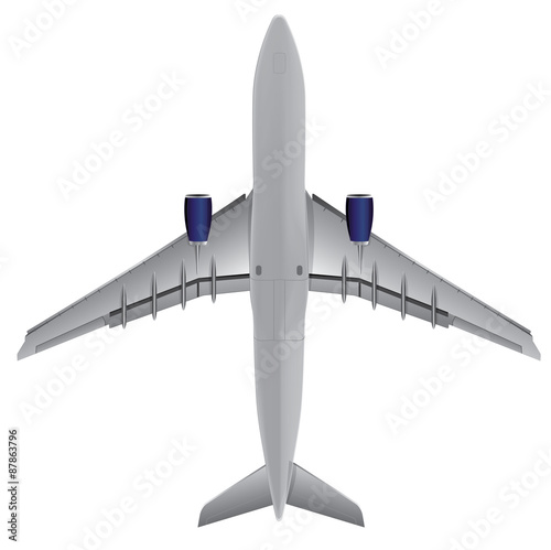 Airplane bottom view, Illustration Vector eps10