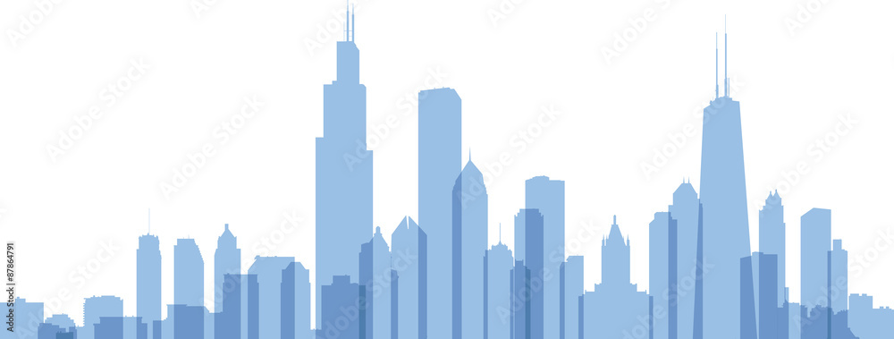 Naklejka premium Skyline sylwetka miasta Chicago, USA.