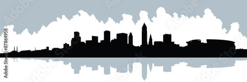 Skyline silhouette of the city of  Cleveland, Ohio, USA.