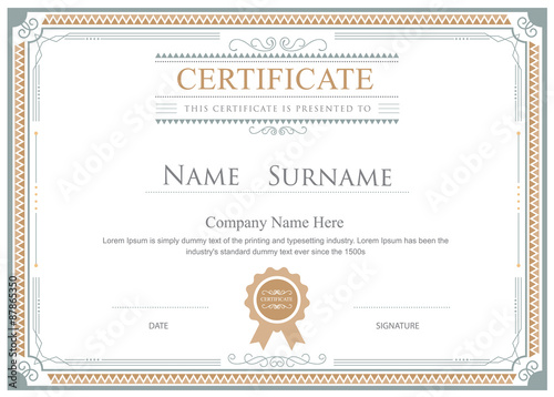 Certificate flourishes elegant vector template