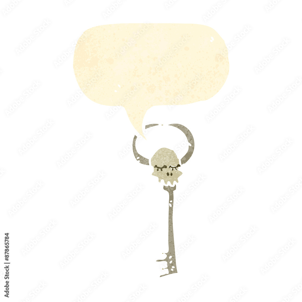 retro cartoon magic key