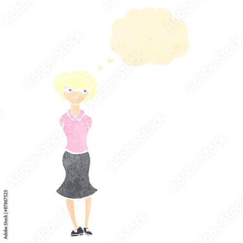 retro cartoon pretty blond girl