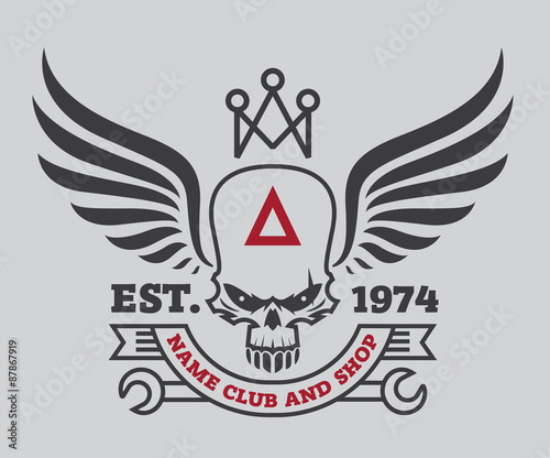 motor logo graphic design. logo, Sticker, label, arm