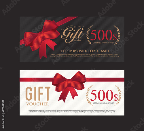 Voucher, Gift certificate, Coupon template.