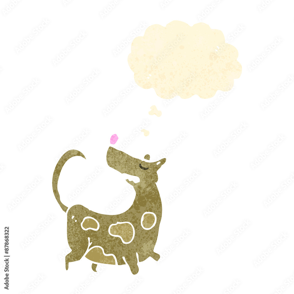 retro cartoon dog with thought bubble retro cartoon dog with thought bubble