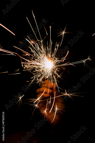 sparkler in the dark