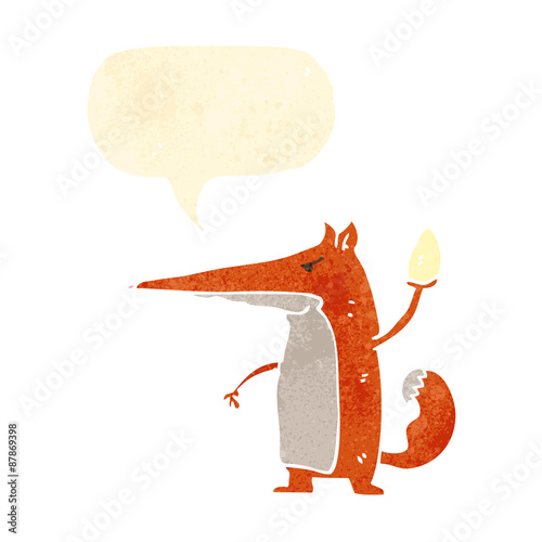 retro cartoon sly fox