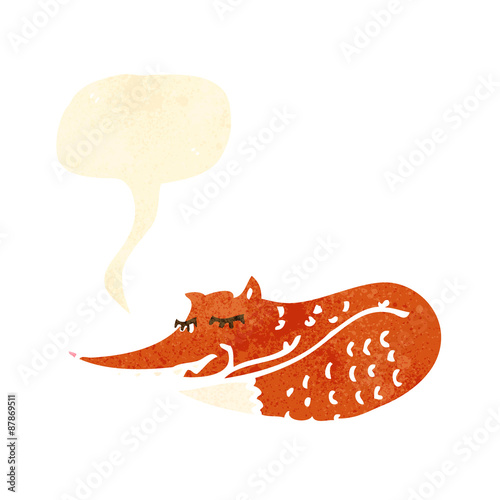 retro cartoon sly fox