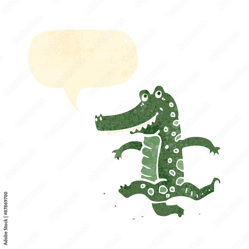 Obraz premium retro cartoon dancing crocodile