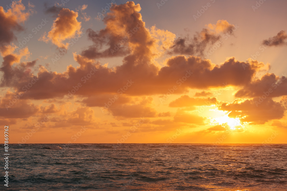 Beautiful cloudscape over the caribbean sea Beautiful cloudscape over the caribbean sea