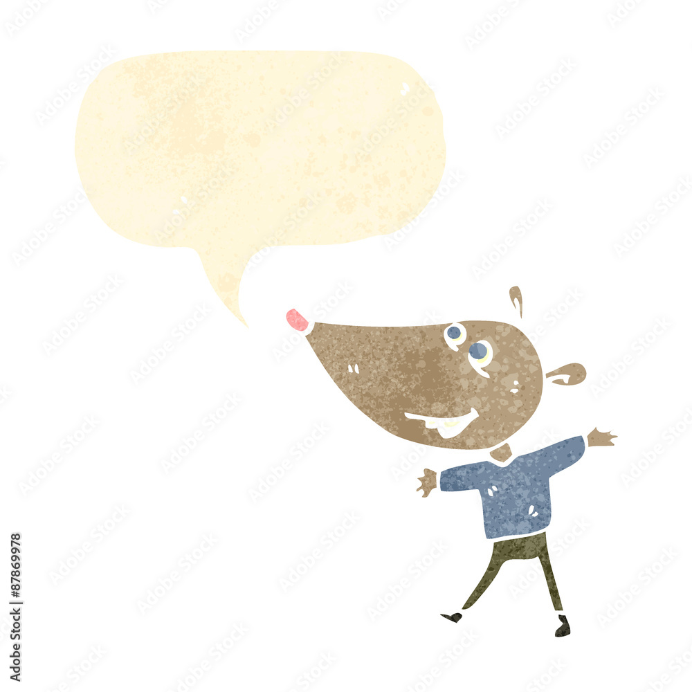 retro cartoon mouse with speech bubble retro cartoon mouse with speech bubble
