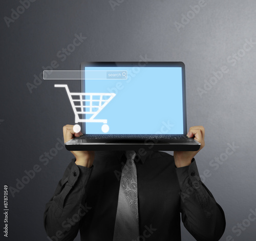 Wallpaper Mural man showing  laptop against Torontodigital.ca