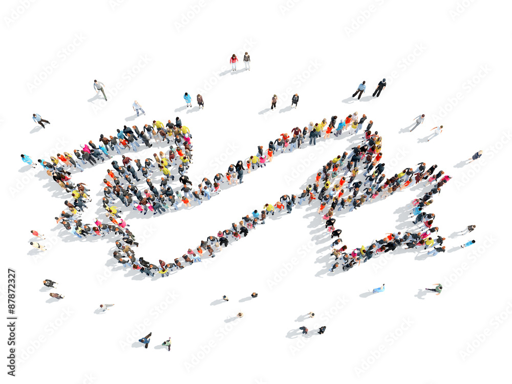 people in the shape of ribbons. people in the shape of ribbons.
