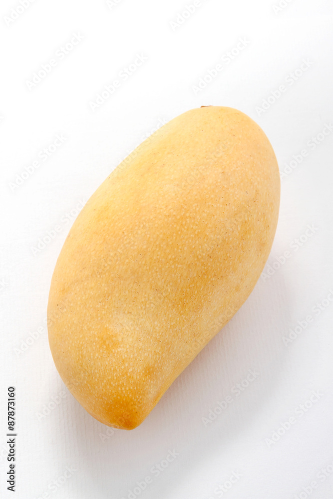 Yellow mango from Thailand isolated on a white background