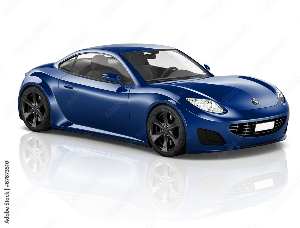 Fototapeta premium 3D Sport Car Vehicle Transportation Illustration Concept