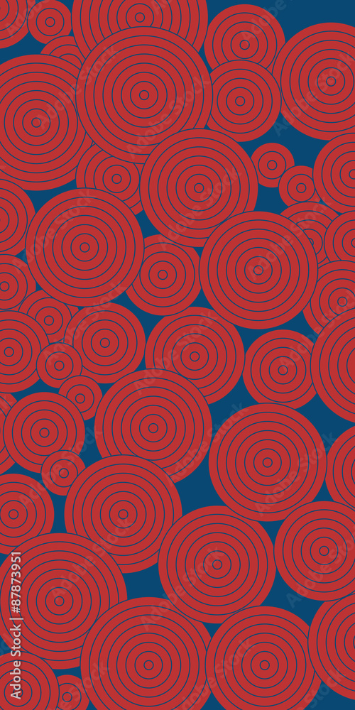 Red round pattern on blue background (vertical) Red round pattern on blue background (vertical)