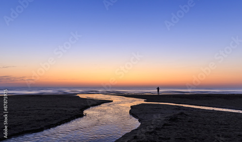 Sunrise on the coast of the...