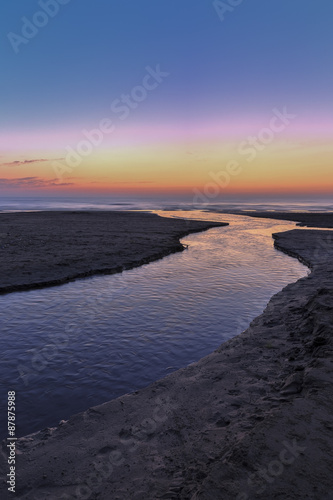 Sunrise on the coast of the Caspian Sea