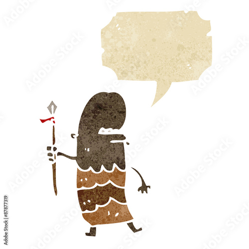 retro cartoon tribal man