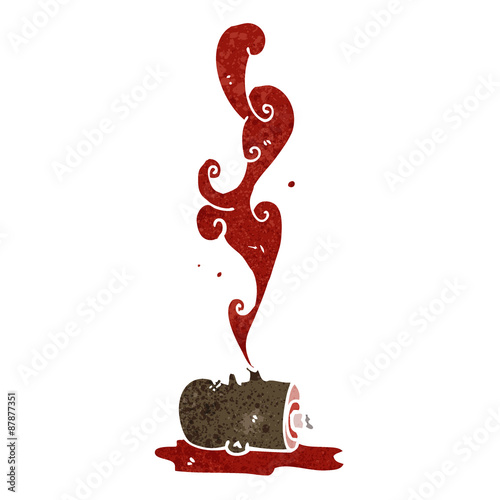 retro cartoon gross severed head