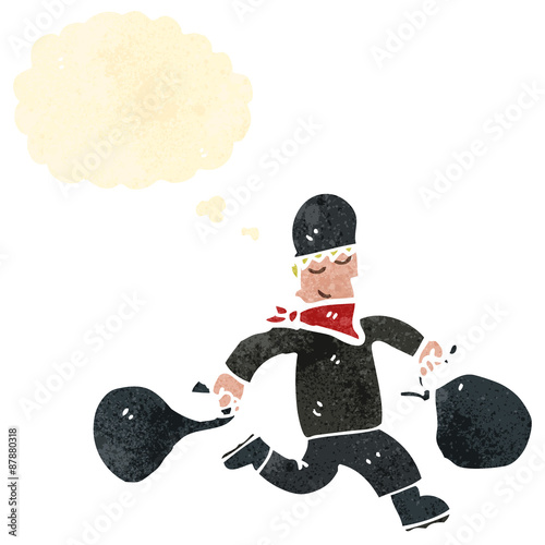 retro cartoon bank robber