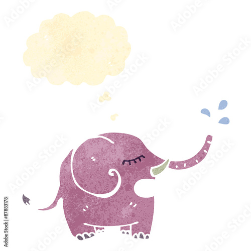 retro cartoon pink elephant