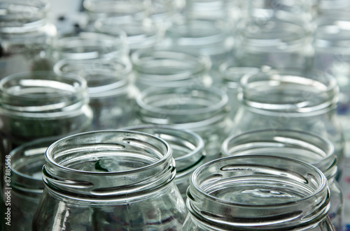empty jars of homemade preserves