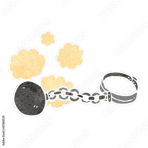 retro cartoon ball and chain