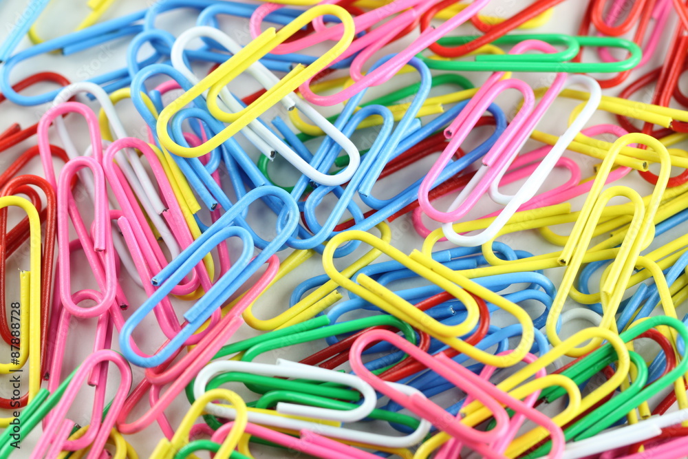pile of colorful paperclip. pile of colorful paperclip.
