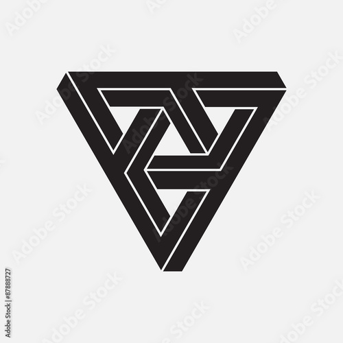 Optical illusion, triangles, geometric element, vector illustration