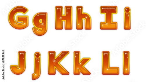 Set of Buttons, Letters, Seamless Loop