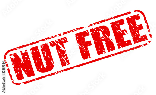 Nut free red stamp text