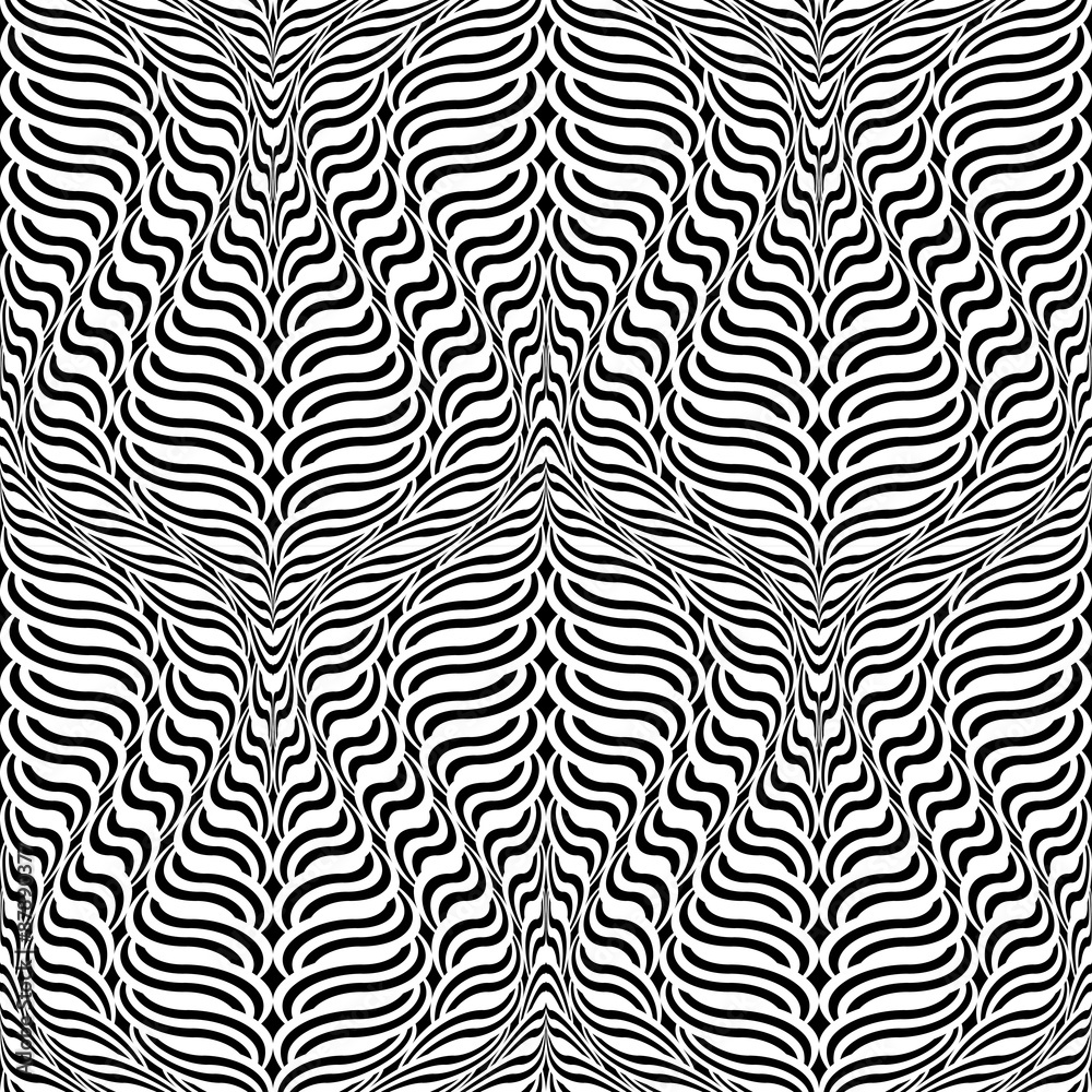 Design seamless monochrome waving pattern Design seamless monochrome waving pattern
