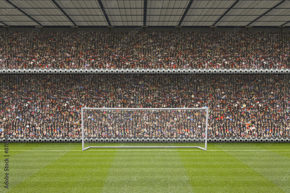 computer generated football stadium stand with crowd